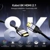 Unitek Kabel HDMI 2.1 8K 60Hz 1m; czarny; C11086GY01-1M